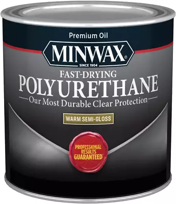 Minwax Fast Drying Polyurethane Protective Wood Finish Clear Semi-Gloss ½ Pint • $17.99