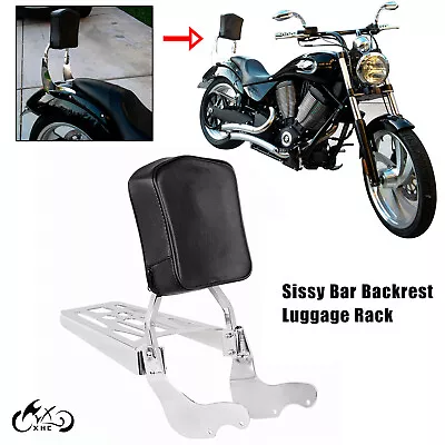 Motorcycle Sissy Bar Backrest Luggage Rack For Victory Kingpin Vegas Boardwalk • $122.53