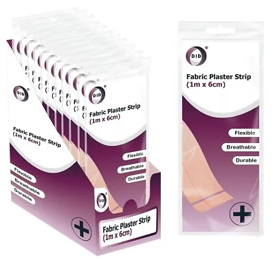 1m X 6cm Fabric Plasters Breathable Flexible Adhesive First Aid Healing • £2.99