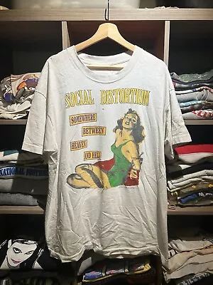 Vintage 1992 Social Distortion Band Tee Rare T Shirt 90s Bad Luck Tour  • $250