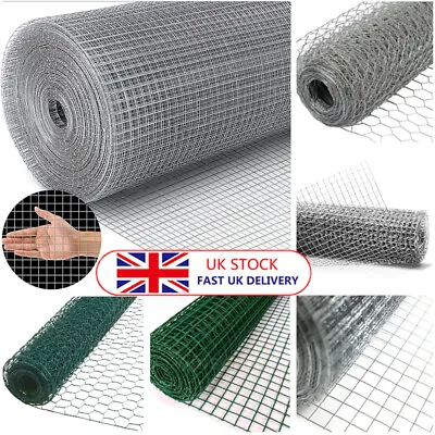 £9.49 • Buy 5-10M Welded Wire Mesh Galvanised Fence Aviary Rabbit Hutch Chicken Pets Fencing