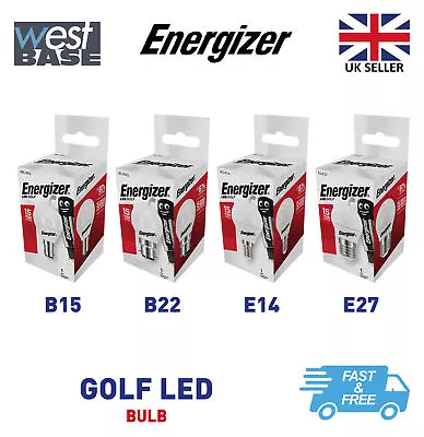 Energizer Golf Ball LED Light Bulb 3.1W=25W 5.2W=40W B15 SBC B22 BC E14 E27 ES • £5.99