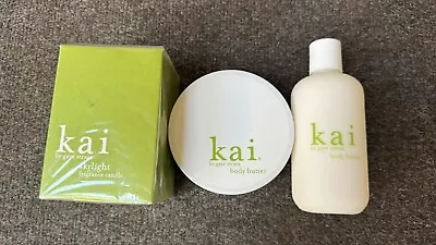 GIFT 3ps SET KAI By GAYE STRAZA BODY LOTION/CANDLE/BUTTER SEALED • $110.99