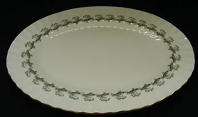 Minton England Ermine Oval Platter  - Gold Trim • $140