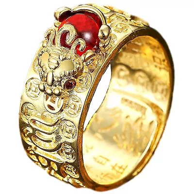 Feng Shui Ring Anillo Mantra Good Luck Fortune Wealth Protection Efficacious Rin • $10.20