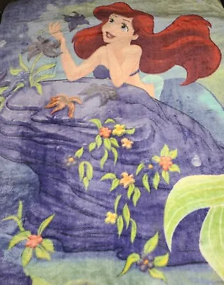 Disney The Little Mermaid Ariel Plush Blanket  64” X 84” • $28
