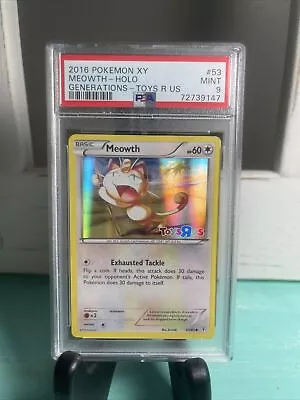 2016 Pokemon Meowth 53/83 Holo Toys R Us Promo Graded PSA 9 Mint XY Generations • $25.99