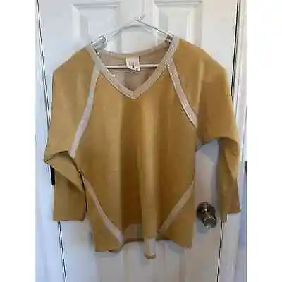 $12.99 • Buy FREELOADER Women’s Yellow Sweater Size Small Cotton Blend Long Sleeve Cardigan