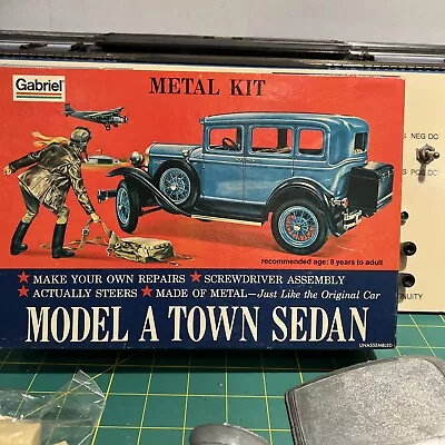 Vintage #4857 Ford Model A Kit  Town Sedan Gabriel Metal. Box And Instructions • $70