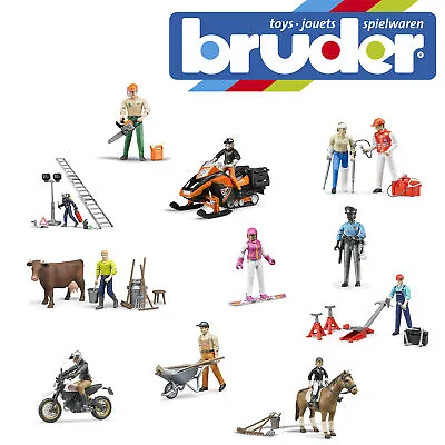 £10.99 • Buy Bruder Policeman Fireman Construction Farm Figures Kids Models Scale 1:16