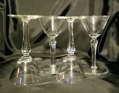 Set Of Four Pretty Vintage Cut Crystal Stemmed Glassware Sherry Glasses  • $9.95