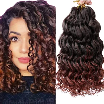 10  Ocean Wave Crochet Hair Deep Wave Twist Curl Crochet Braiding Hair Extension • £7.72