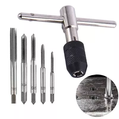 £6.55 • Buy 6pcs Tap Wrench & Chuck Set Tool T-handle Metric M3 M4 M5 M6 M8 And Die Set Uk