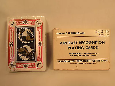 $30 • Buy Vintage Aircraft Recognition Training Aid Playing Cards U.S. Army 1979 Sealed