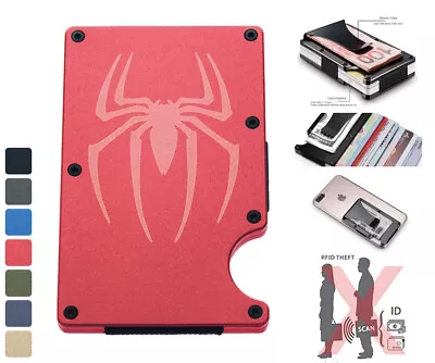 Marvel Hero Spiderman Mini RFID Blocking Wallet Money Clip Credit Card Holder • $22.99