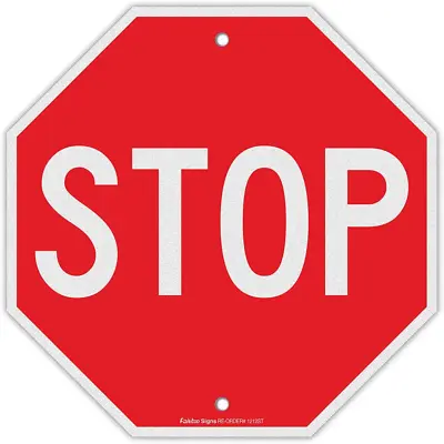Stop Sign Street Slow Warning Reflective Signs 12 X 12 Inches Octagon.040 Rust • $13.77