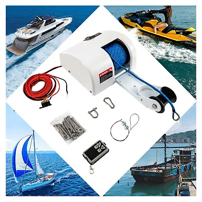 For All Boats 25 Lbs 12V Boat Electric Windlass Anchor Winch Remote Controlled • $160.20