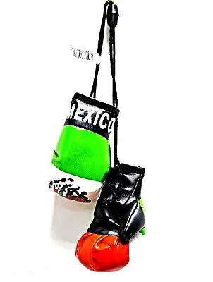 Mexico Mexican Mini Boxing Gloves Car Flag Decoration Mirror Hanging Ornament • $5.99