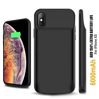 (Upgrade) Portable Charger Phone Case For IPhone Xs Max (Support Wired Earphone) • $55.09