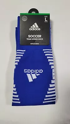 Adidas Team Mens Speed Soccer Socks Climacool  Blue SZ Large (Shoe Size 9-13) • $16.99