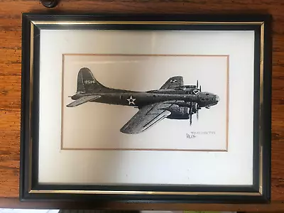 B17 Flying Fortress Framed Postcard Picture Milich C1978 • $20