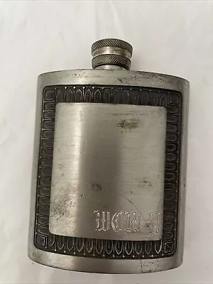 Vintage Kings Pewter Flask Engraved W&W II • $9.99