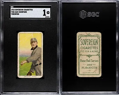 1909-11 T206 Sam Crawford Throwing Detroit Tigers HOF SGC 1 **Sovereign 350*** • $229.99