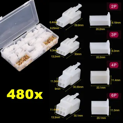 £8.57 • Buy 480Pcs Motorcycle Car Electrical 2.8mm 2 3 4 6 Pin Wire Auto Connectors Terminal