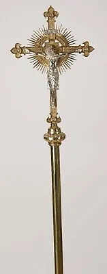 + Traditional Brass & Silver Church Mass Processional Cross #332B (Chalice Co.) • $970