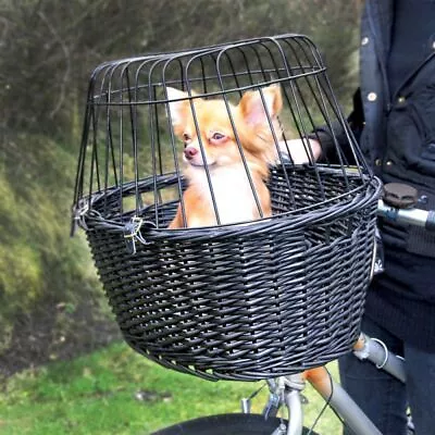 £56.98 • Buy Front Mounted Bicycle Rack Travel Cycling Basket Dog Cat Pet Bike Carrier Wicker