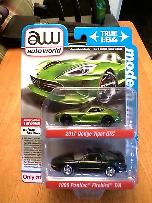 2022 Auto World Modern Muscle Target 2 Pk 17 Dodge Viper 96 Pontiac Firebird T/A • $12.99