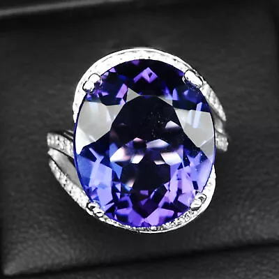 Amethyst Change Purple Oval 13.80 Ct. 925 Sterling Silver Ring Size 5.75 Woman • $24.99