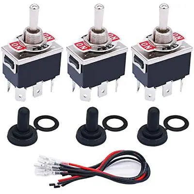 TWTADE 3 Pcs Momentary Heavy Duty Rocker Toggle Switch 6 Pin 3 Position ON-OF • $22.51