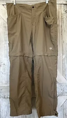 Mountain Hardwear Women’s Khaki Brown Convertible Cargo Pants/Shorts Size 14 • $19.95