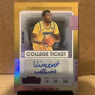 Vincent Williams Jr  2022 Chronicles Contenders Draft Picks  AUTO 🔥 Gold🔥 • $15.99
