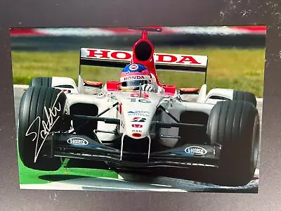 Signed Sutton12x8 Photo Jacques Villeneuve BAR Honda 6th Monza Grand Prix 2003 • £59.95