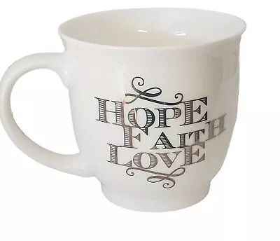 Sheffield Home Coffee Mug Faith Home Love White & Gold Tea Cup  • $12