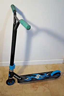 GENUINE STUNTED Blue Black Aluminium Stunt Scooter 2 Wheels 7-12 Years • £18.95