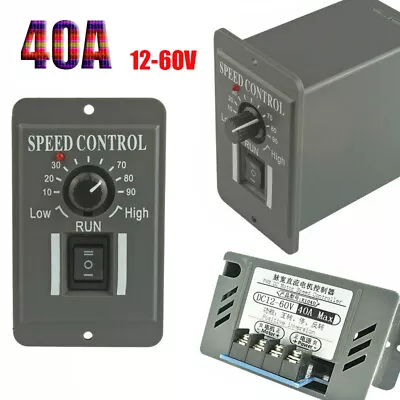 12V 24V 36V 48V PWM DC Motor Speed Controller Reversible Switch 40A Regulator • $24.92