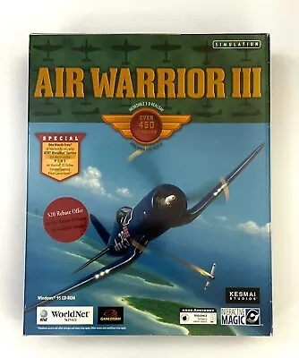 SEALED Big Box PC ~ Air Warrior III ~ Flight Simulation Game Vintage 1995 • $28