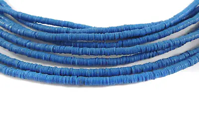 Blue Vulcanite  Vinyl  Heishi Trade Beads 32 Inch • $18