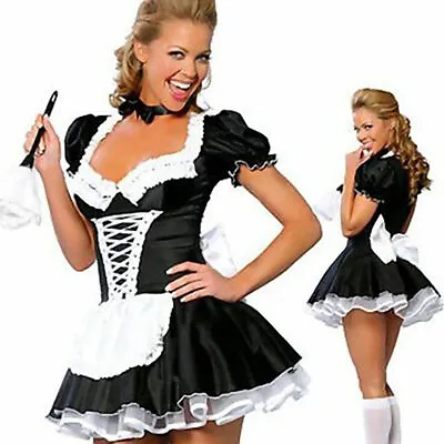 Hot Sexy Women Costume Cosplay French Maid Lingerie Outfit Dress Halloween • $16.76