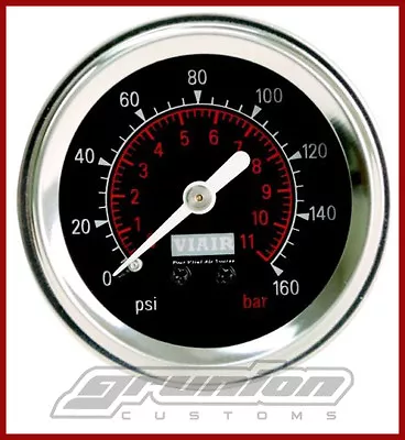 Viair 160 PSI Single Needle 2  Black Face Gauge Custom Air Ride Suspension 90088 • $19.09