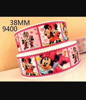 Minnie Mouse & Mickey Mouse Ribbon 38mm Wide 1m Long • £1.55