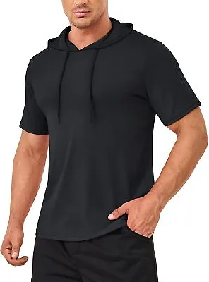 Men's Casual Hoodies Short Sleeve Cotton Activewear Summer Quick Drying T-Shirts • $22.99