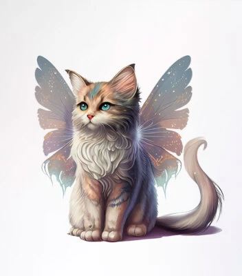 £3.49 • Buy Cute Angel Cat Wall Art Nursery Colourful Vinyl Sticker Decals Z197