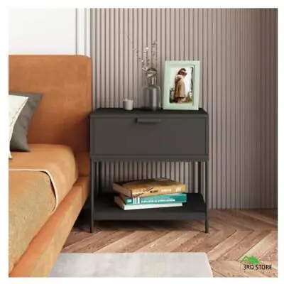 Black Bedside Table Side Cabinet Chest Of Drawer Lamp Nightstand Sofa • $63