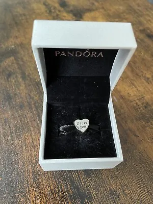 Genuine Pandora Silver Heart Charm “I Love You” • £12