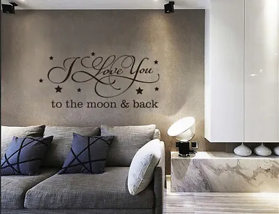 £20.51 • Buy I Love You To The Moon And Back Vinyl Wall Art Quote Decal Sticker Crafts UK 169