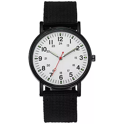 Military Army Mens Canvas Strap Analog Quartz Luminious Sport Wrist Watch Gift • $1.79